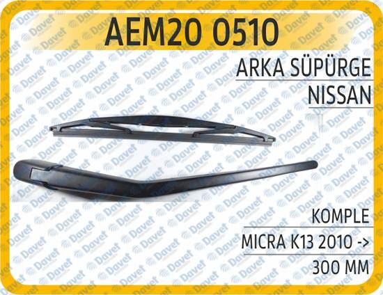 AEM 200510 Arka Silecek Supurgesi Komple Micra K13 2010 - 300 Mm